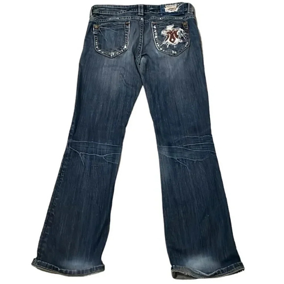 MEK distressed boot cut jeans Medium Wash Women’s Size 27 - Picture 15 of 15